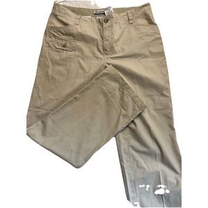 Columbia Sportswear Khaki Pants Beige‎ Cotton Wide Leg Casual Pockets Women's 14